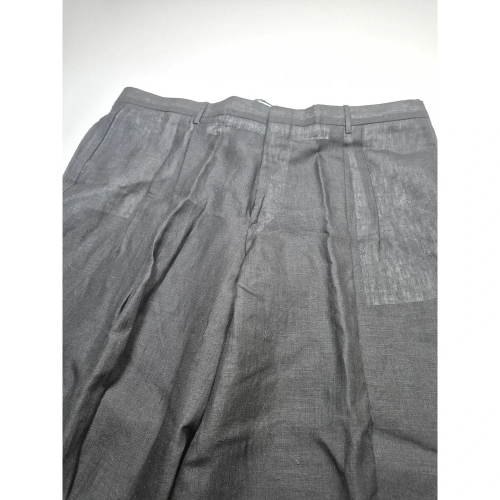 VTG Millenia Suit Men's 3XL Big Tall Black 100% Linen 48x36 USA Relaxed Fit